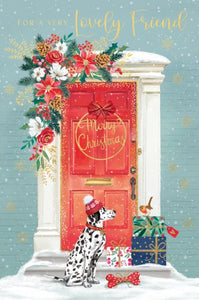 Lovely Friend Dog Christmas Card