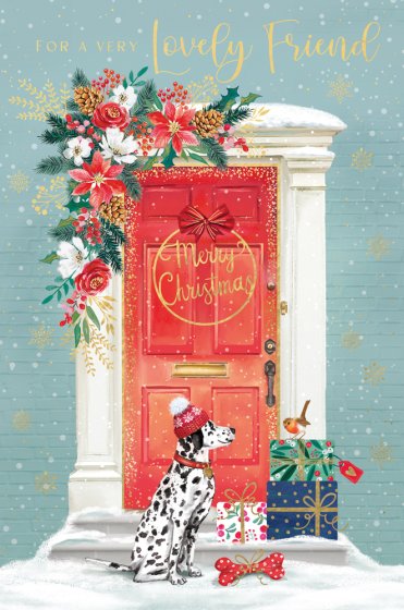Lovely Friend Dog Christmas Card