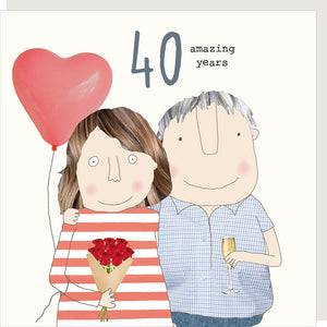 Amazing Years 40th Wedding Anniversary Card By RosieMadeAThing