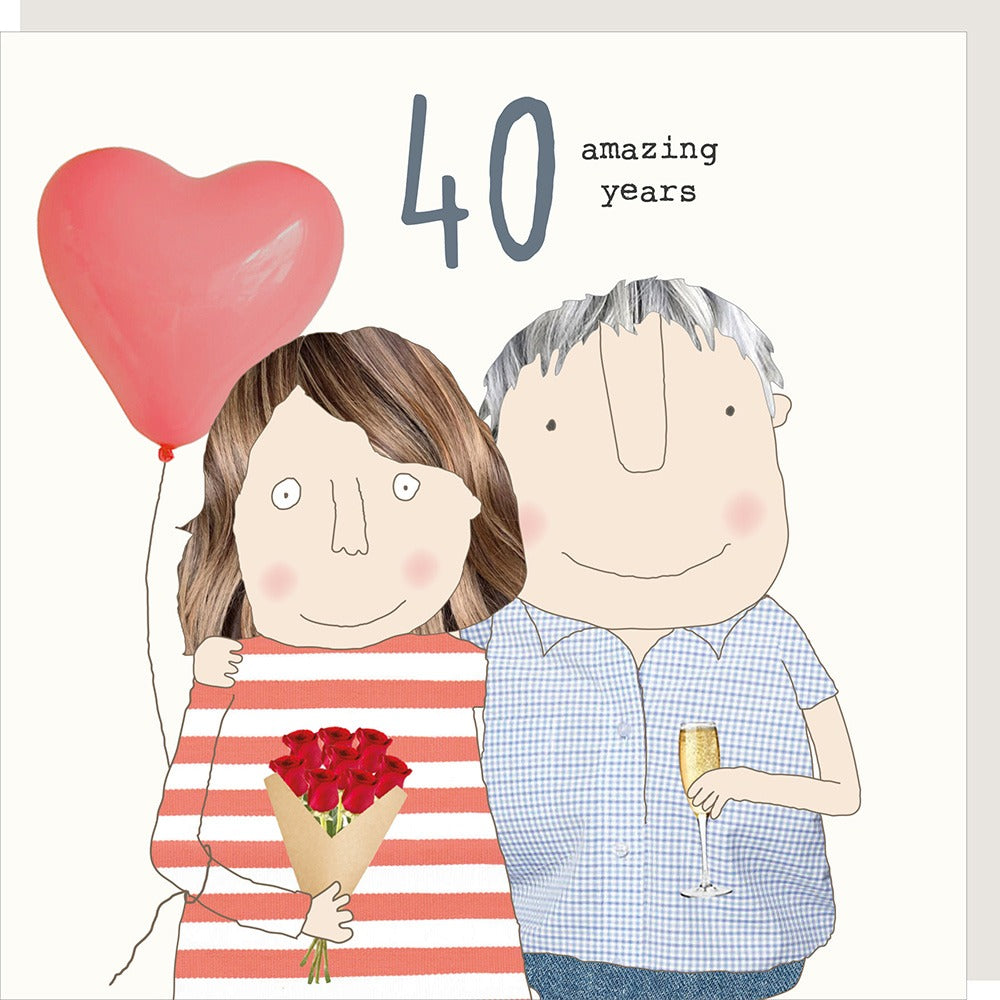 Amazing Years 40th Wedding Anniversary Card By RosieMadeAThing