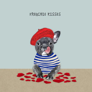 Frenchie Kisses Blank Card