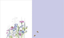 Load image into Gallery viewer, Blue Wild flowers &amp; Bees Blank Card
