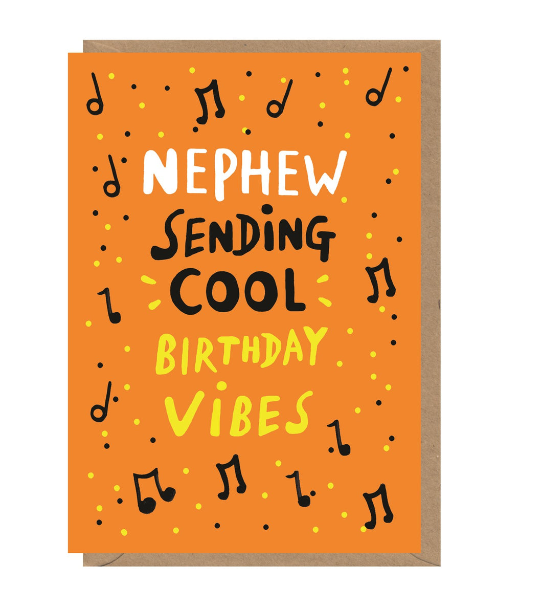 Cool Vibes Musical Notes Nephew Birthday Card