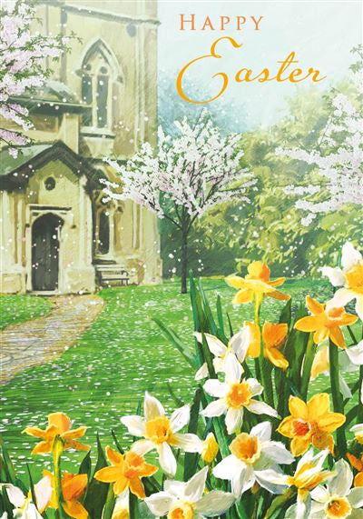 Daffodils At Church Pack Of 5 Easter Cards