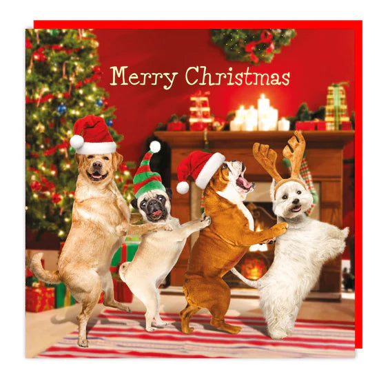 Dog Conga Christmas Lenticular 3D Card