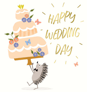 Hedgehog Happy Wedding Day Card