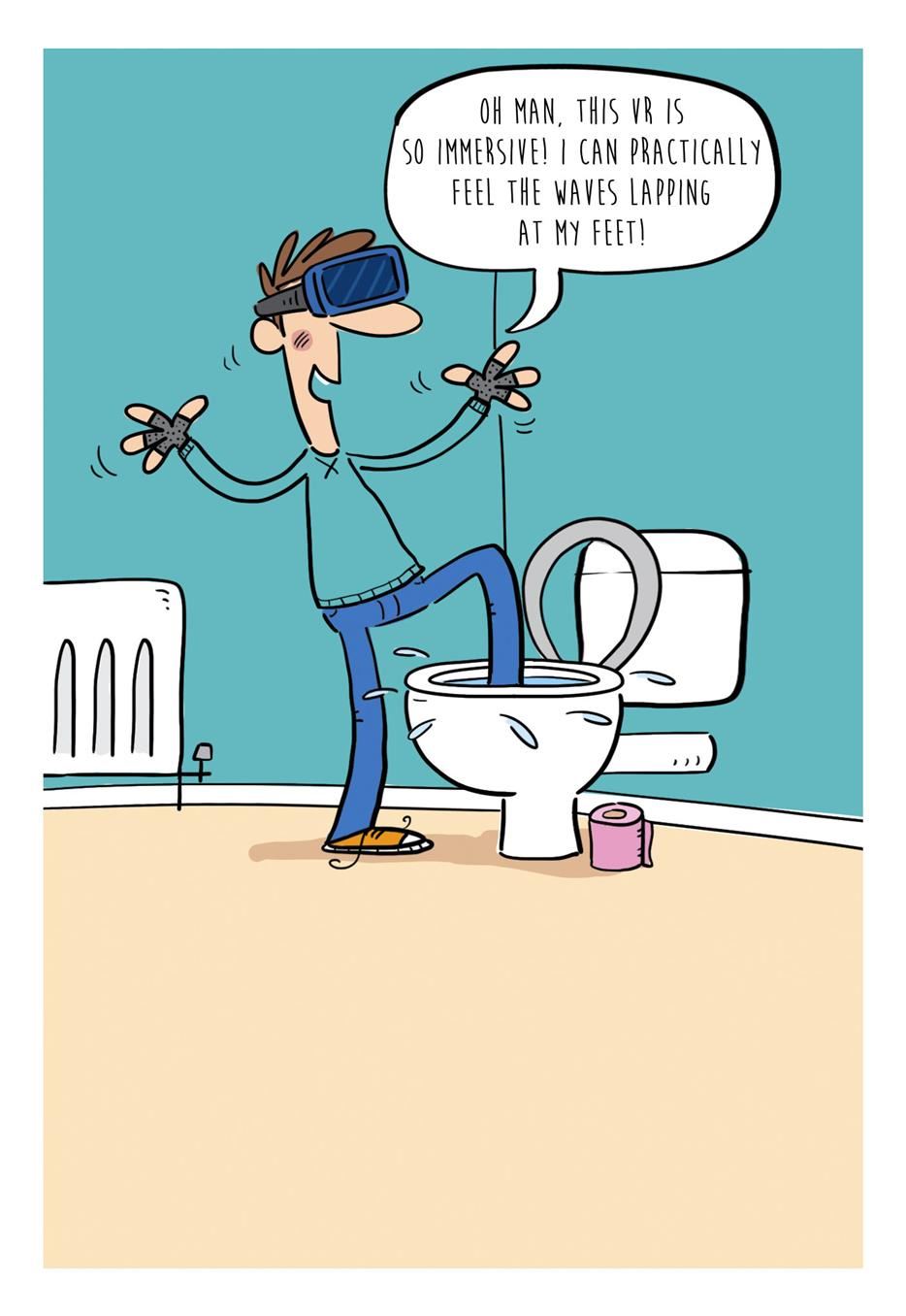 Toilet VR Headset Humour Blank Card