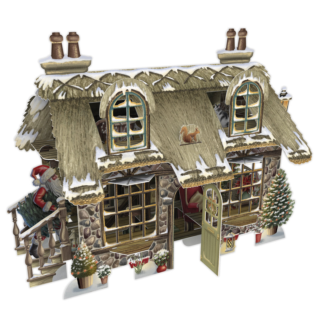 3D Stand Up & Stand Out Cosy Christmas Cottage Christmas Card