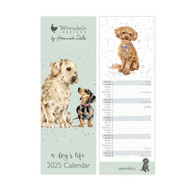 Load image into Gallery viewer, &#39;A Dog’s Life&#39; Slim Calendar 2025 By Wrendale Designs
