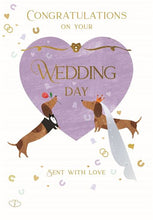 Load image into Gallery viewer, Sausage Dogs Heart Wedding Card
