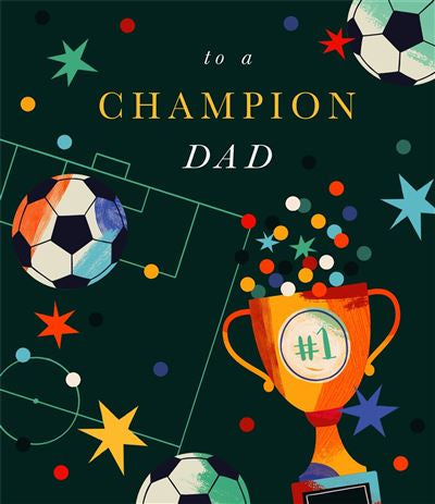 Champion Dad Football Trophy Father’s Day Card