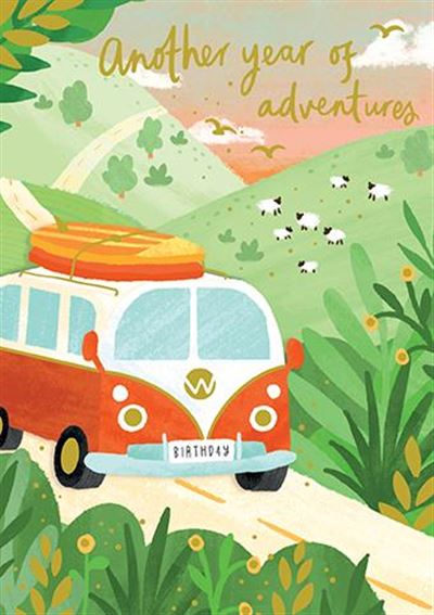 VW Campervan Another Year Of Adventures Birthday Card