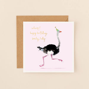 Ostrich Lovely Lady Birthday Card