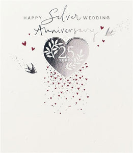 Silver 25th Wedding Anniversary Card