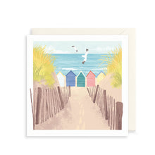 Load image into Gallery viewer, Beach Huts &amp;  Sand Dunes Blank  Card

