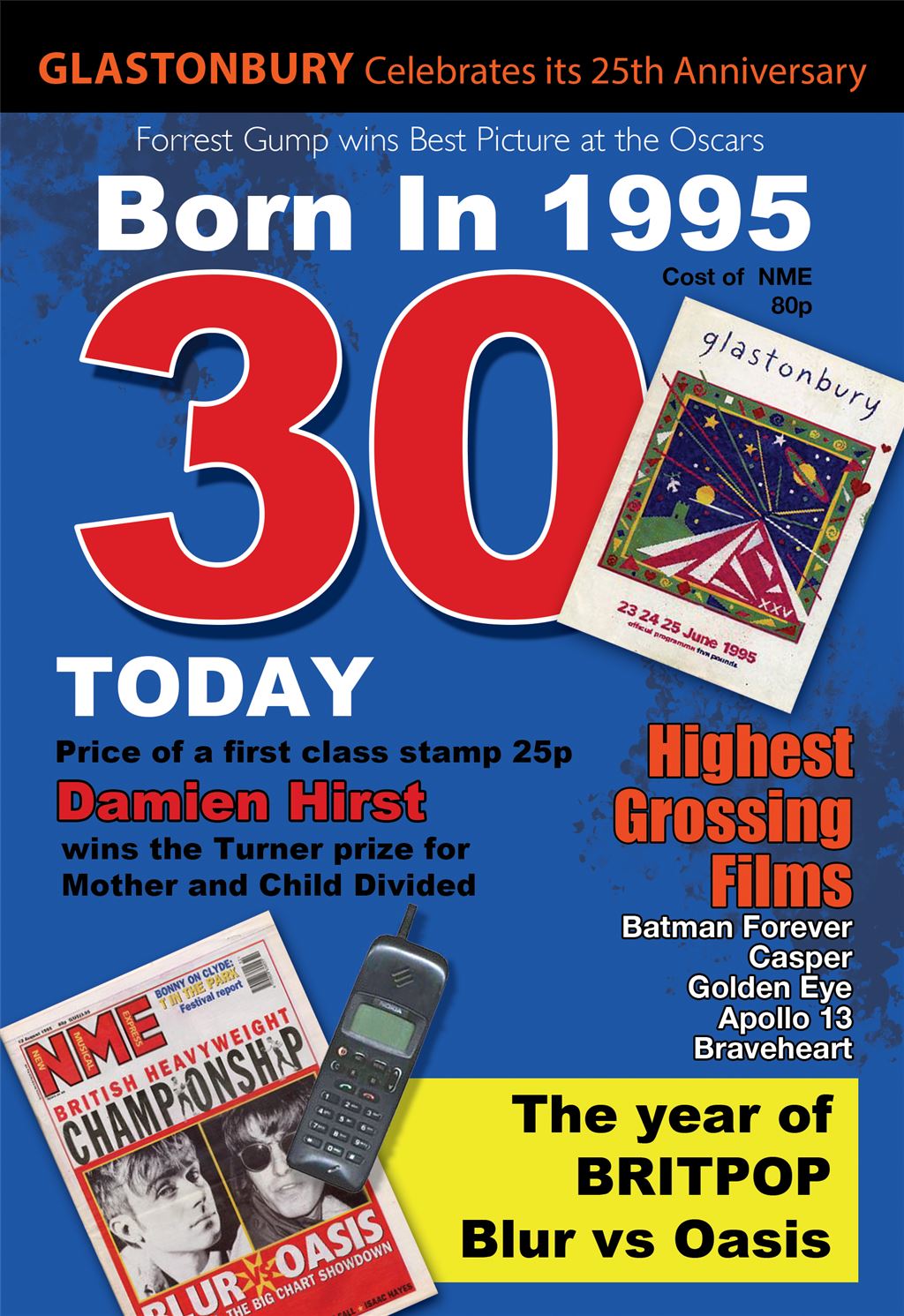 Born In 1995 - 30th Birthday Card