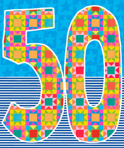 Bright Colours 50th Birthday Card