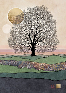 Tree Rabbits  Blank Card