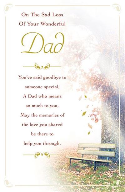 Sad Loss Of Your Dad Sympathy Card