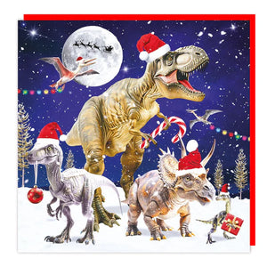 Dinosaur Christmas Lenticular 3D Card
