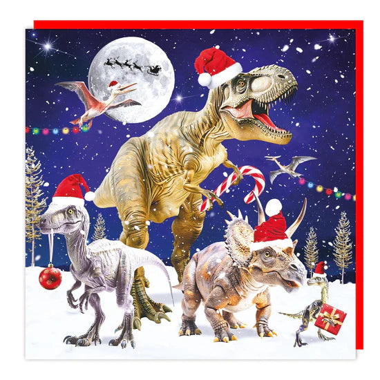 Dinosaur Christmas Lenticular 3D Card