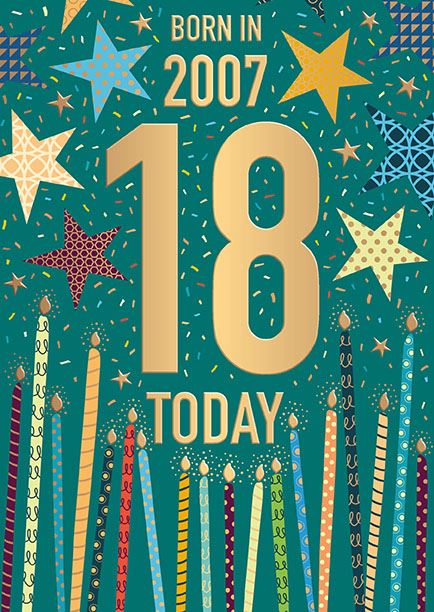 Born In 2007, 18th Birthday Card