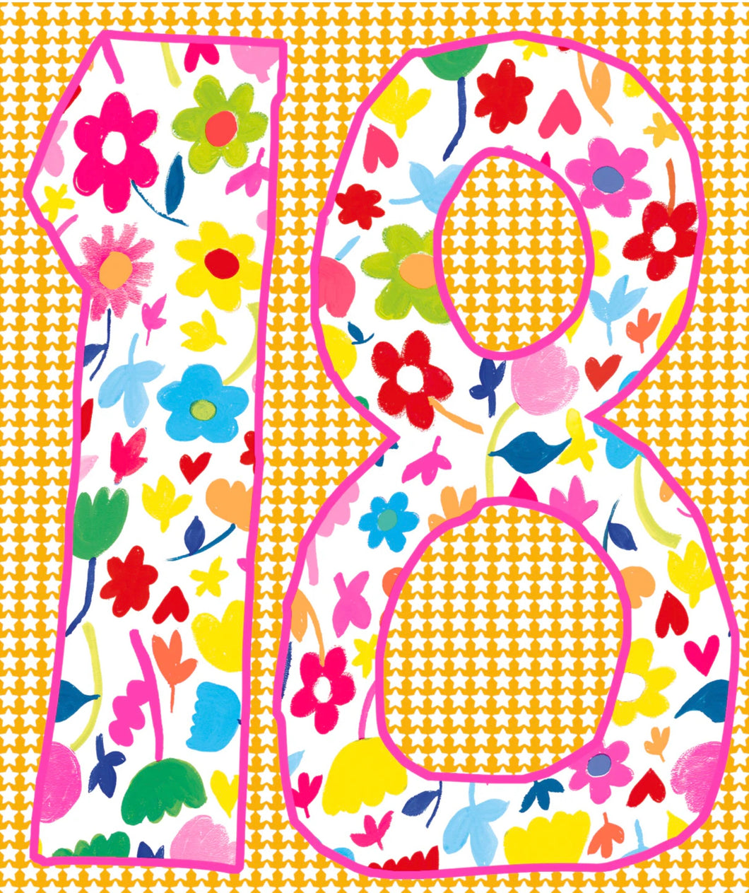 Pink Floral 18th Birthday Card