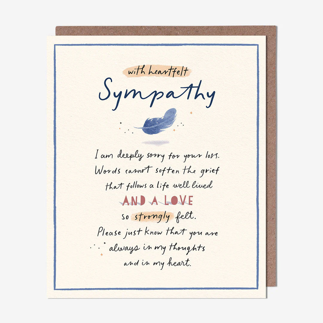 Feather Sympathy Card