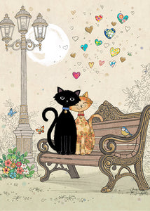 Bench Kitties Card