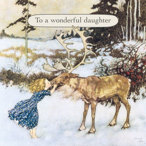 Reindeer Wonderful Daughter Christmas Card