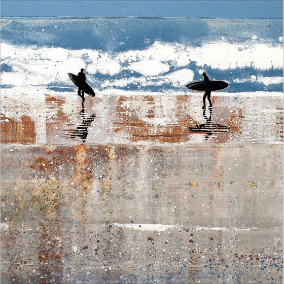 Walking To The Surf Blank Card