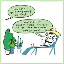 Keeping Well Watered Gardening Blank Card