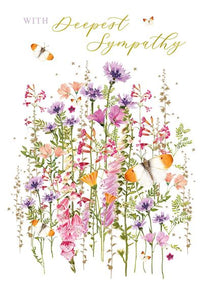 Wild Flower Meadow Deepest Sympathy Card