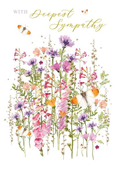 Wild Flower Meadow Deepest Sympathy Card