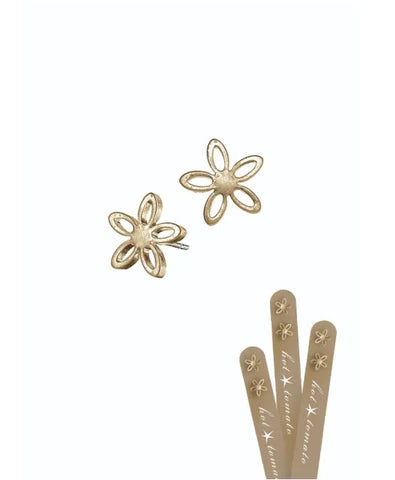 Gold Flower Stud Earrings