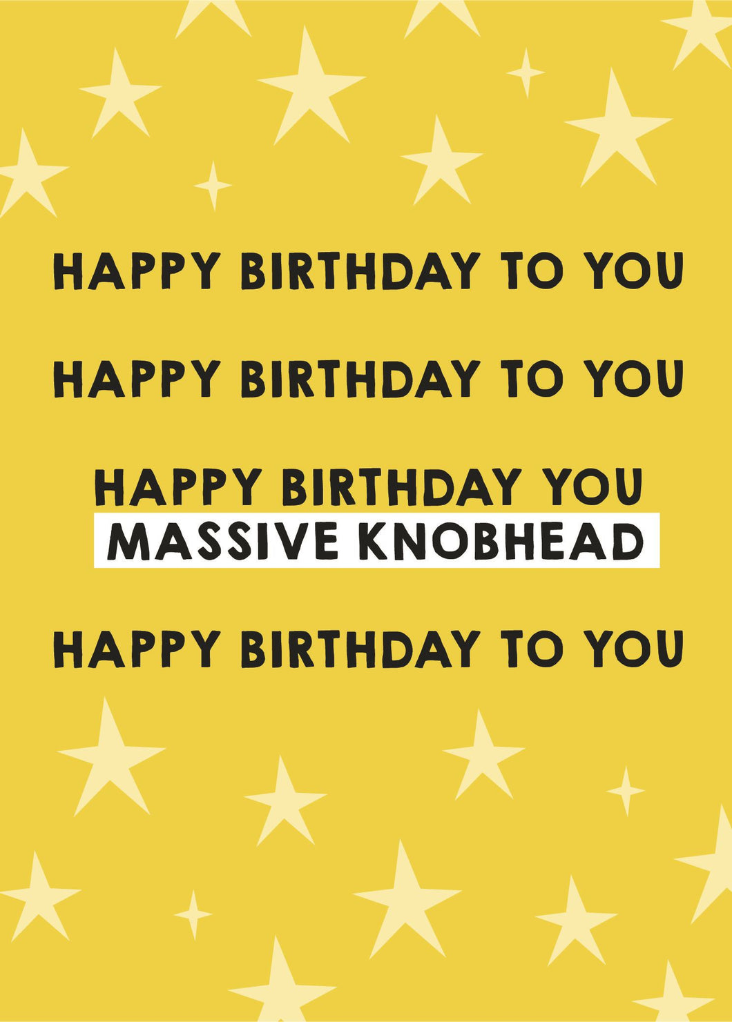 Massive Knobhead Humour Birthday Card