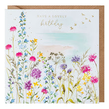 Load image into Gallery viewer, Flowers With Coastal Scene Birthday Card

