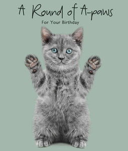 A Round Of A-Paws Cat Birthday Card