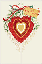 Load image into Gallery viewer, Heart Bauble One I Love 3D Christmas Card

