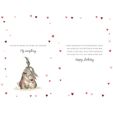 Load image into Gallery viewer, Wife Hares Cuddling Birthday Card
