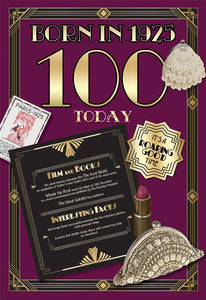 Born In 1925 - 100th Birthday Card