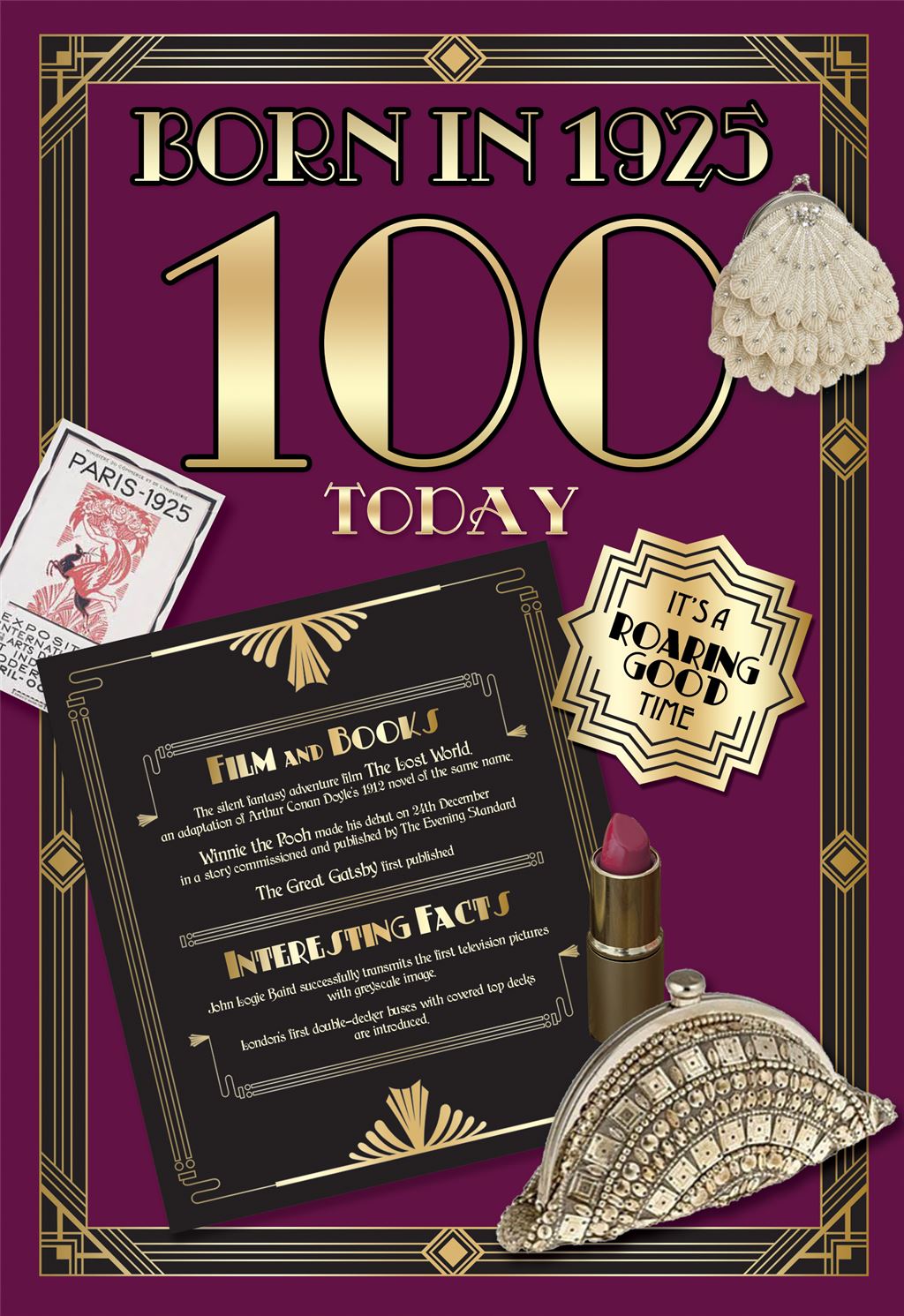 Born In 1925 - 100th Birthday Card