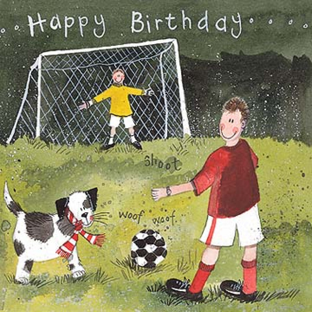 Football & Dog Birthday Card by Alex Clark