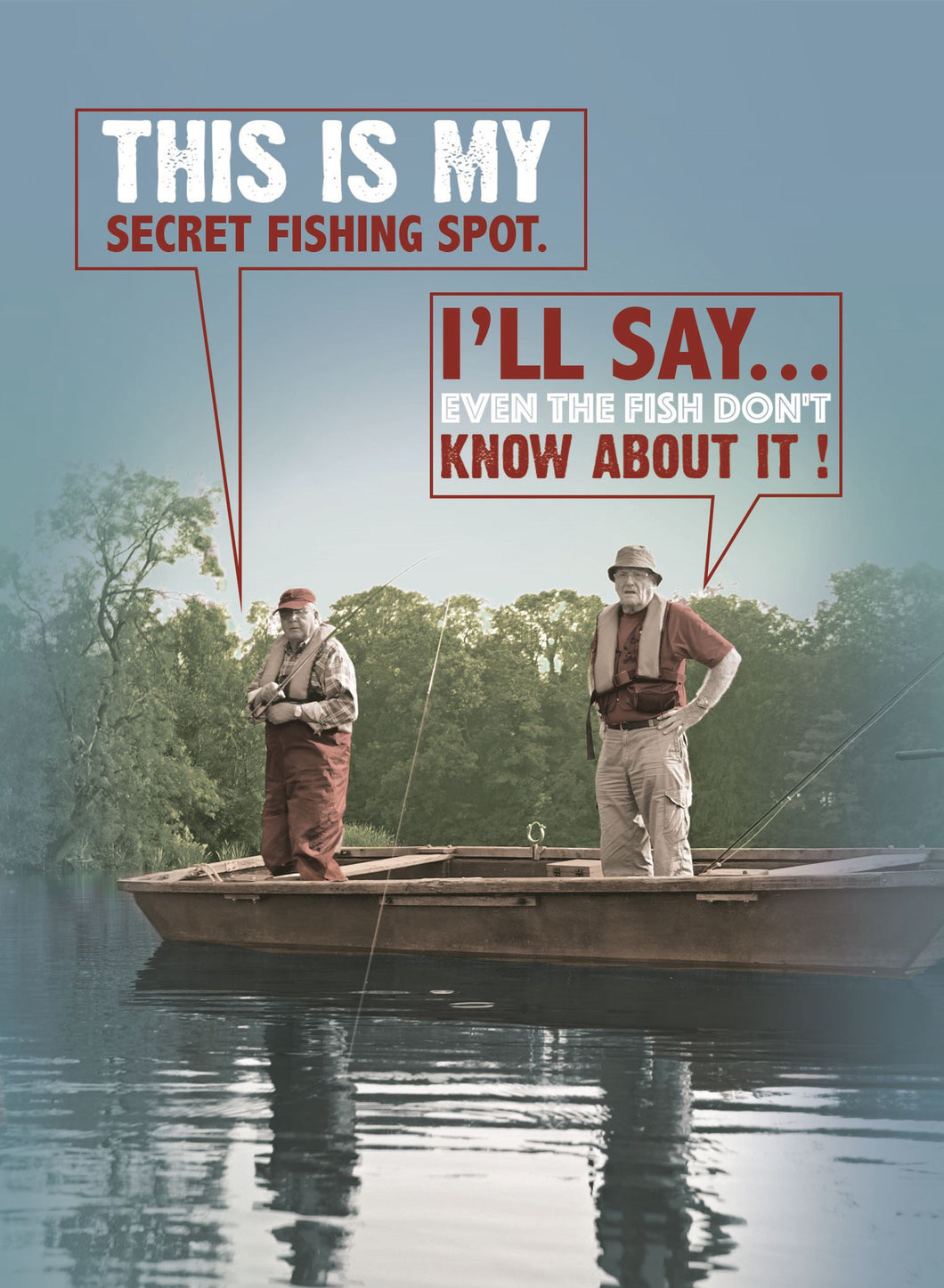 Secret Fishing Spot Blank Card