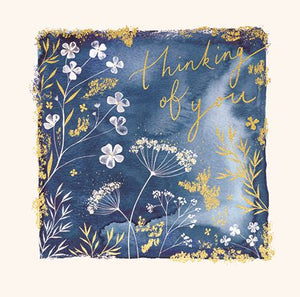 Blue & Gold Thinking Of You Sympathy Card