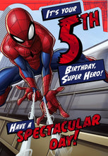 Load image into Gallery viewer, Marvel Spider-Man 5th Birthday Card
