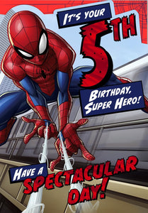 Marvel Spider-Man 5th Birthday Card
