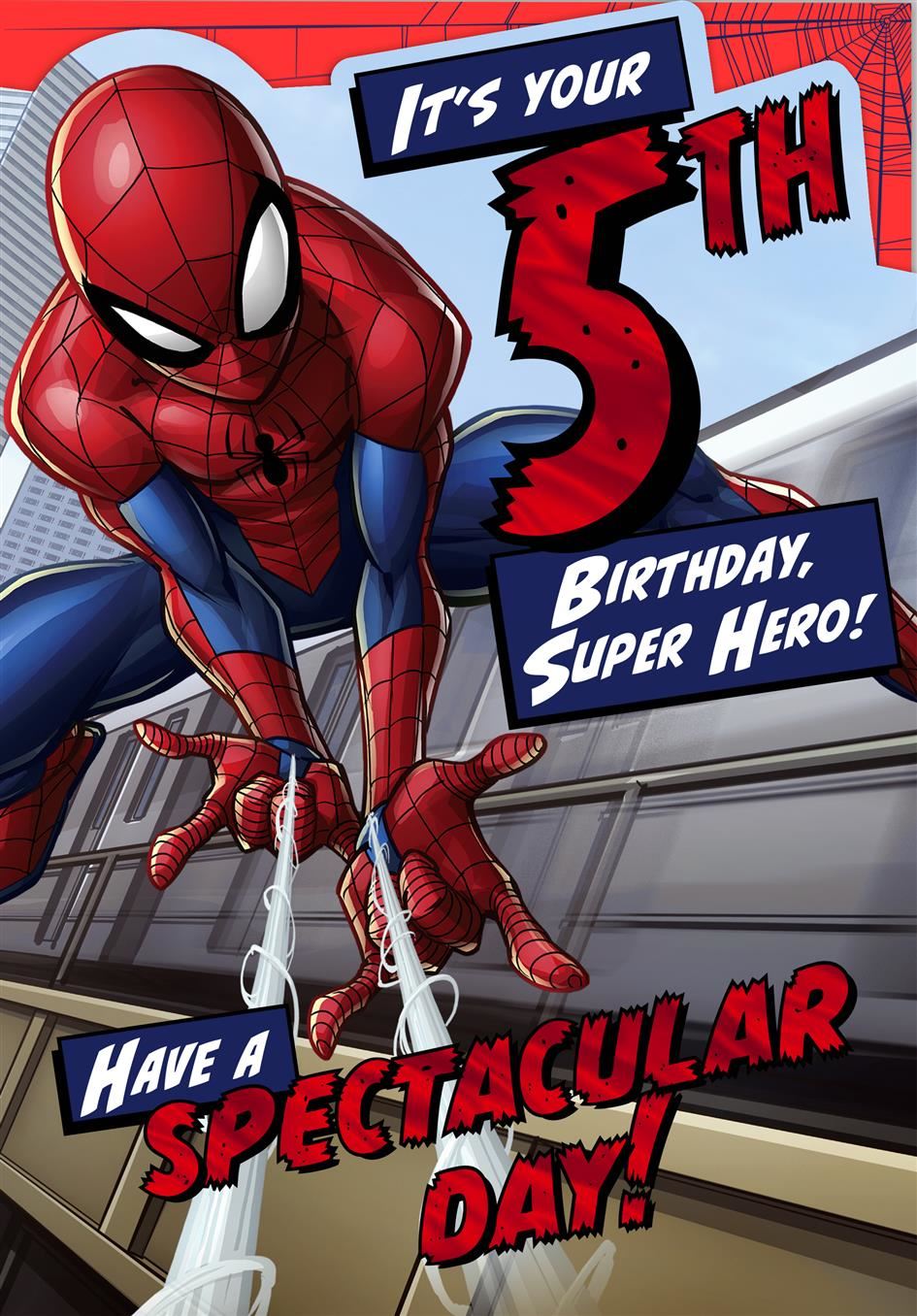 Marvel Spider-Man 5th Birthday Card