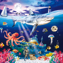Load image into Gallery viewer, Under The Sea ‘ Sunken Ship , Diving , Sealife Blank Lenticular 3D Card
