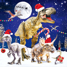 Load image into Gallery viewer, Dinosaur Christmas Lenticular 3D Card
